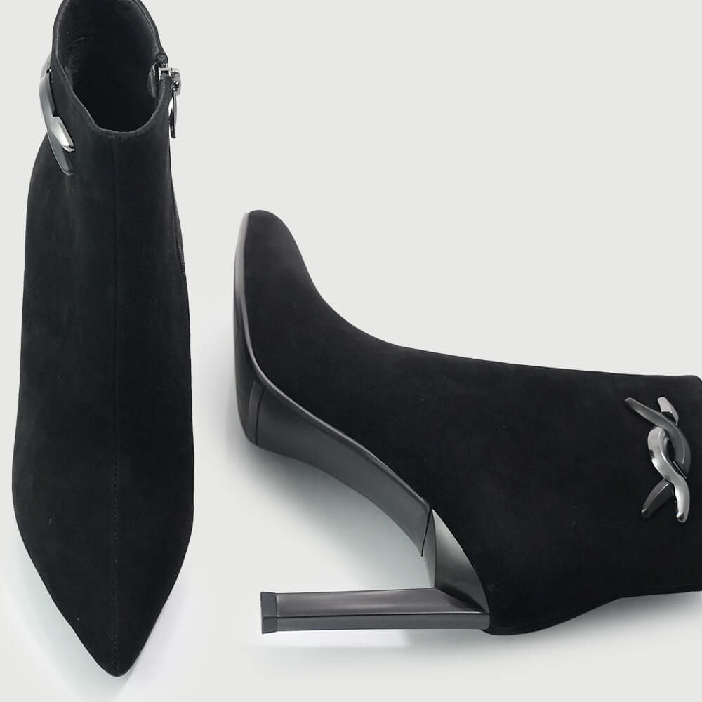 BOTINE ELEGANTE CU ACCESORIU METALIC