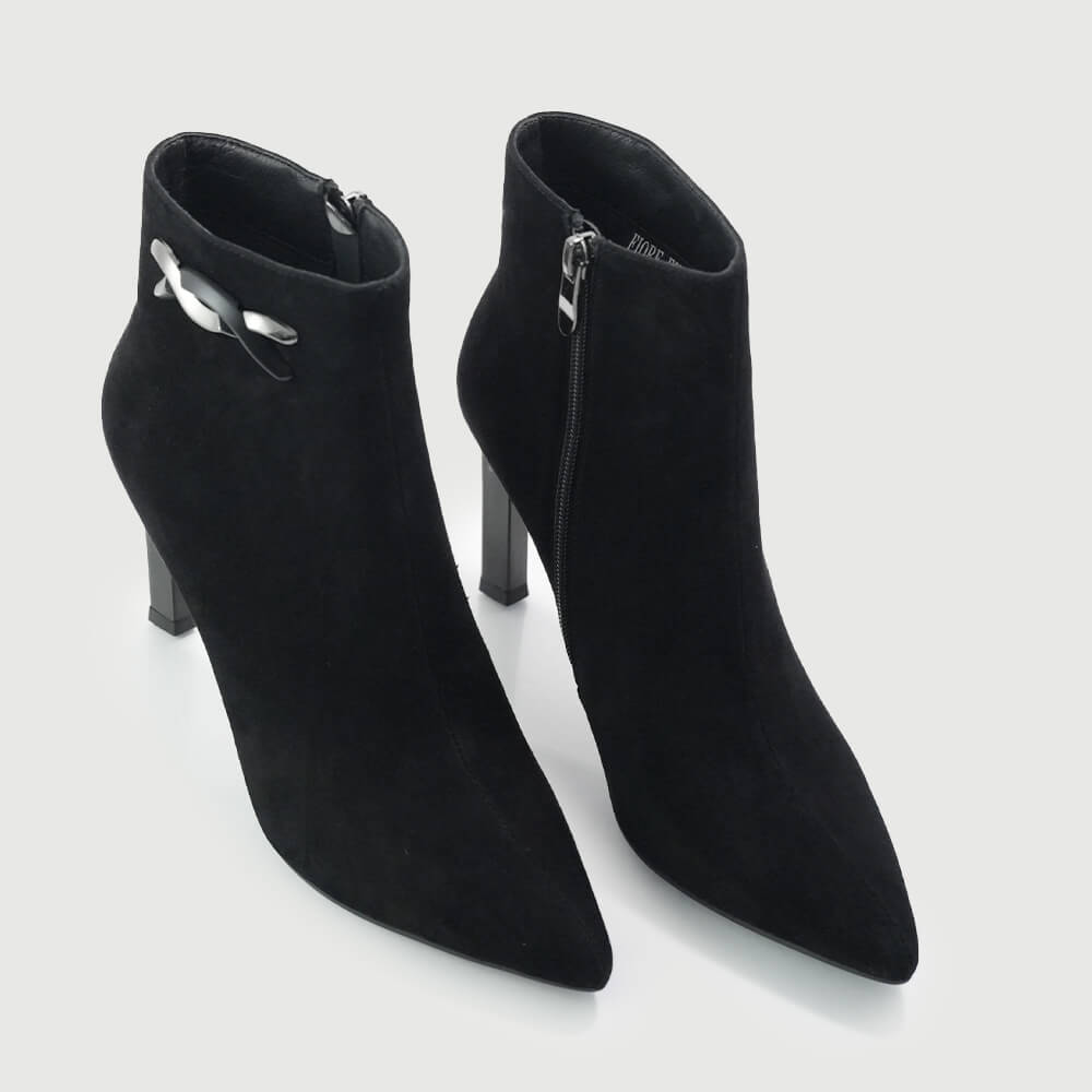 BOTINE ELEGANTE CU ACCESORIU METALIC